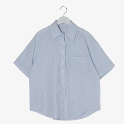 デイリーストライプ半袖シャツ