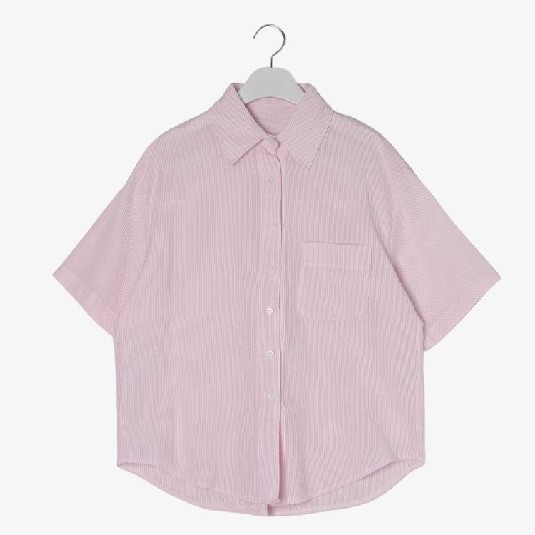 デイリーストライプ半袖シャツ