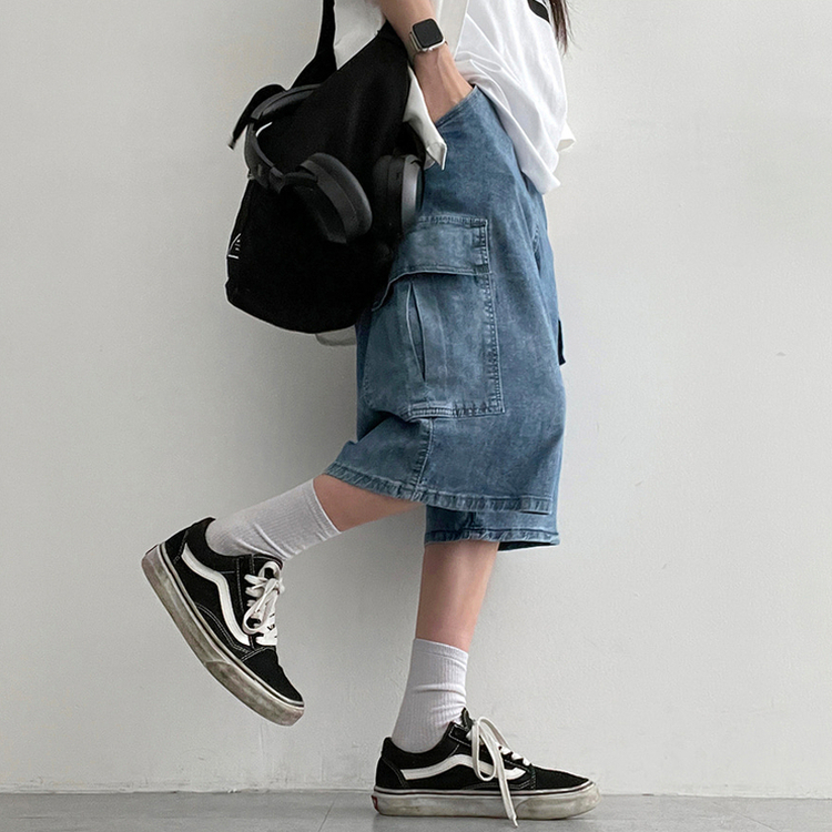 SPS26500 ワイドカーゴデニムショートパンツ ショートパンツ