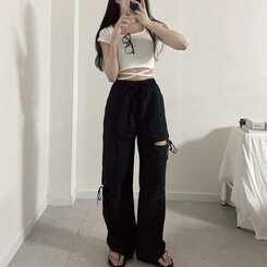 半袖Tシャツ スパンクロップスクエアネック半袖Tシャツ WHITE