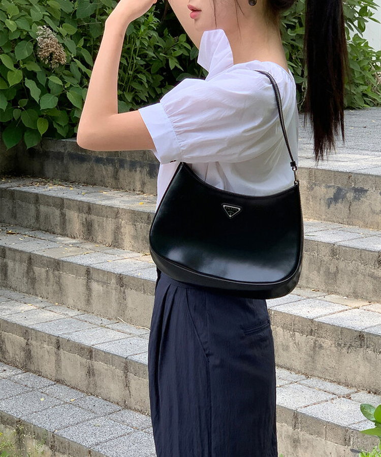 ボタンシャーリングパフ半袖ブラウス WHITE