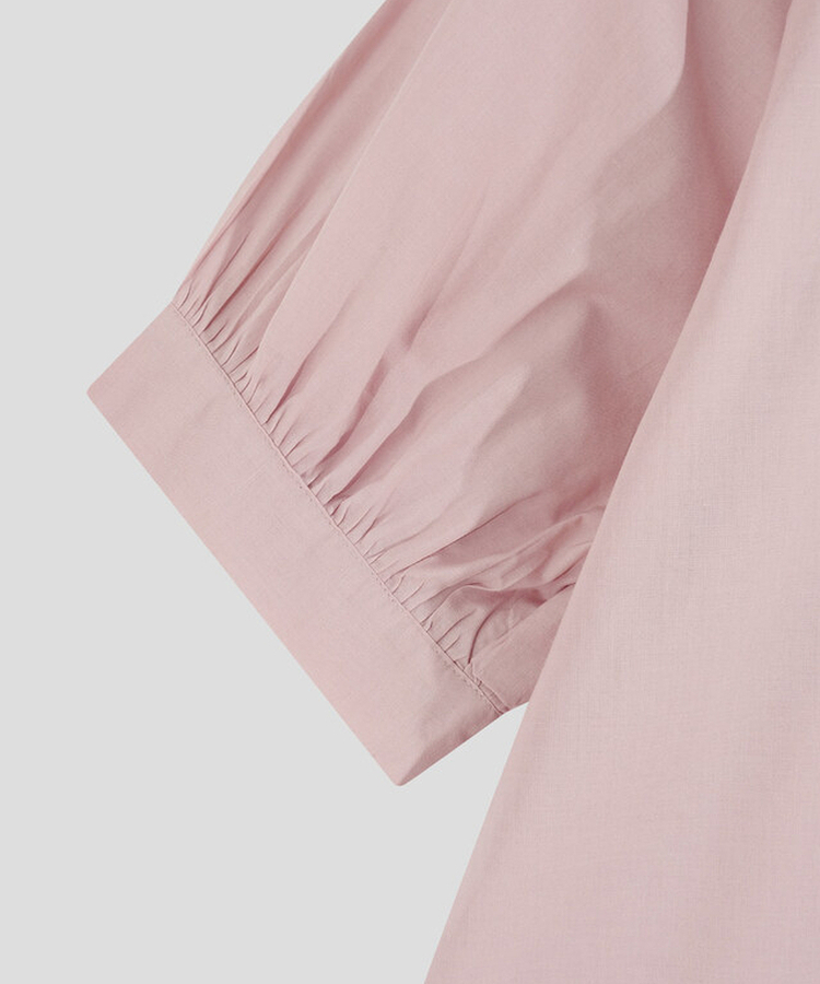 ボタンシャーリングパフ半袖ブラウス