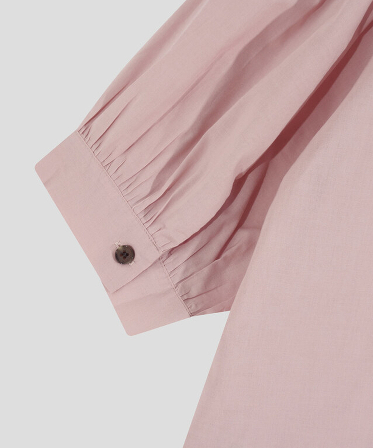 ボタンシャーリングパフ半袖ブラウス