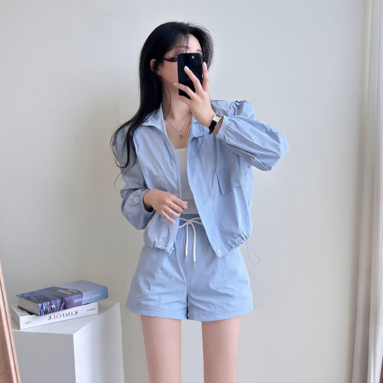 SET】ウィンドブレーカージップアップ ショートパンツ