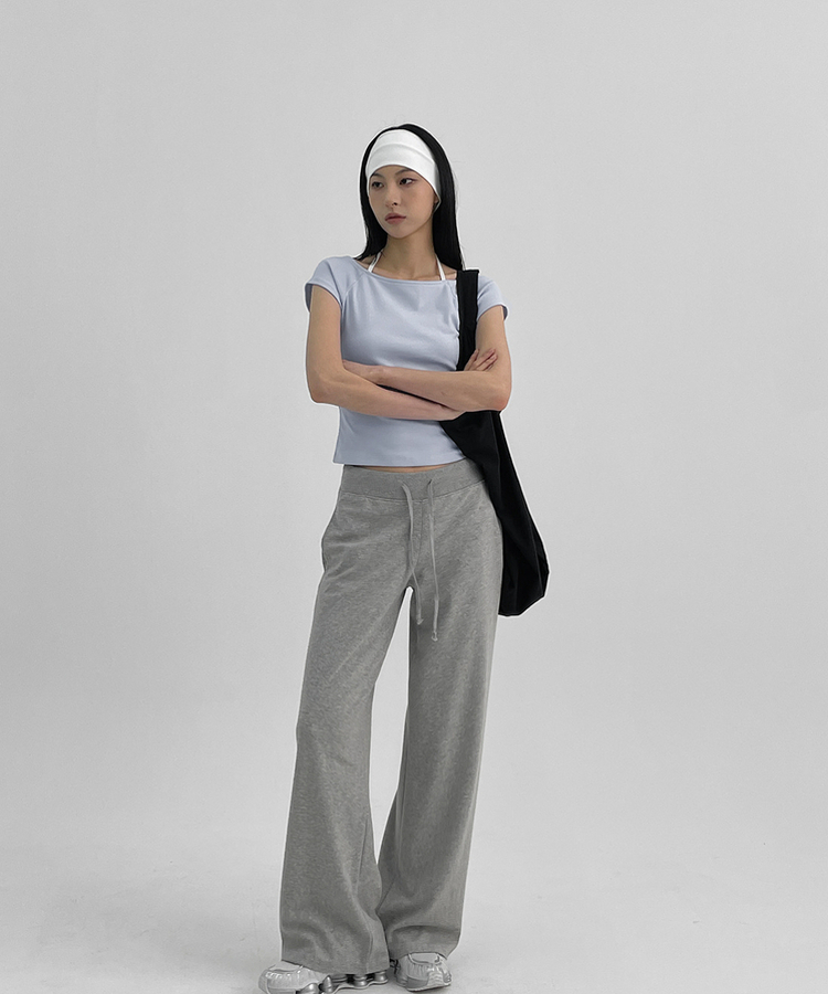 ミニブラグランワンショルダー半袖Tシャツ SKY BLUE