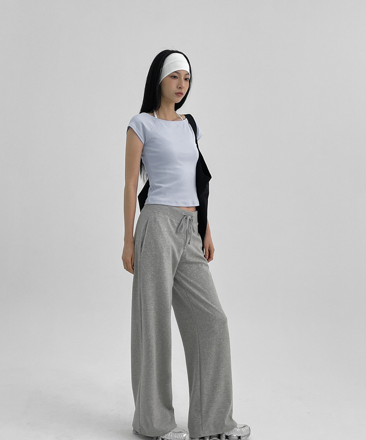 ミニブラグランワンショルダー半袖Tシャツ SKY BLUE