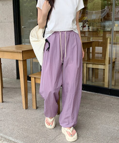 【ジョガー調節可】ピンタックバンディングパンツ LAVENDER