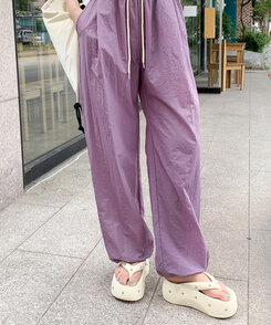 【ジョガー調節可】ピンタックバンディングパンツ LAVENDER