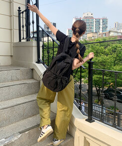 【ジョガー調節可】ピンタックバンディングパンツ OLIVE