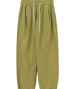 【ジョガー調節可】ピンタックバンディングパンツ