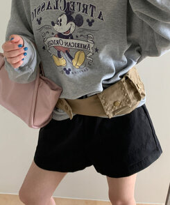 ファッション雑貨 ユニークベージュポケットベルト BEIGE
