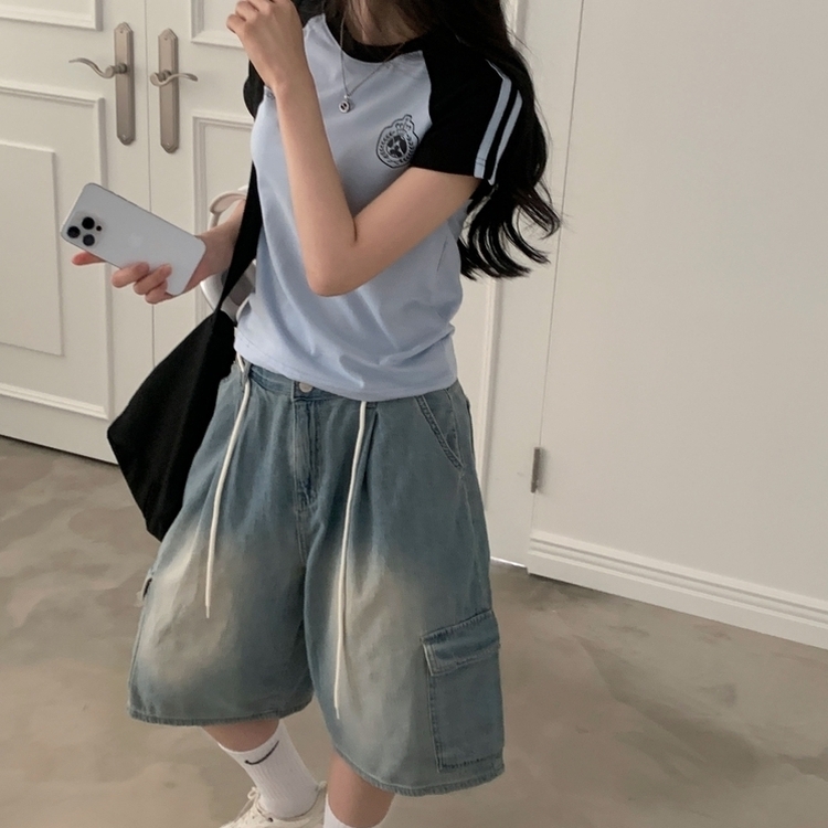 사커 워닝 라인 배색 프린팅 반팔티셔츠 5color 소라