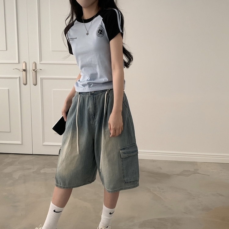 사커 워닝 라인 배색 프린팅 반팔티셔츠 5color 소라