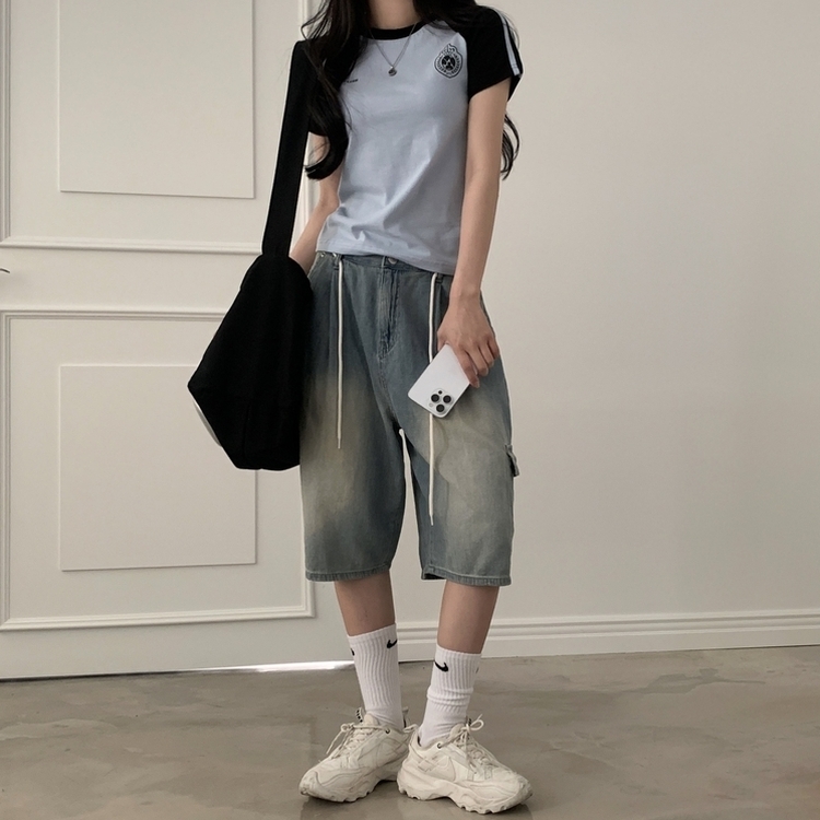 사커 워닝 라인 배색 프린팅 반팔티셔츠 5color 소라