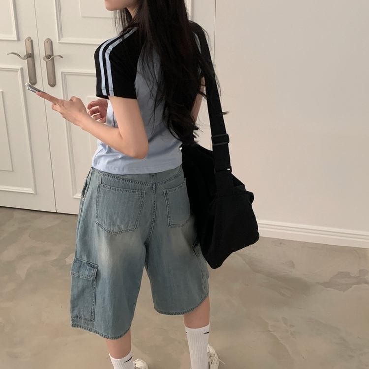 사커 워닝 라인 배색 프린팅 반팔티셔츠 5color 소라