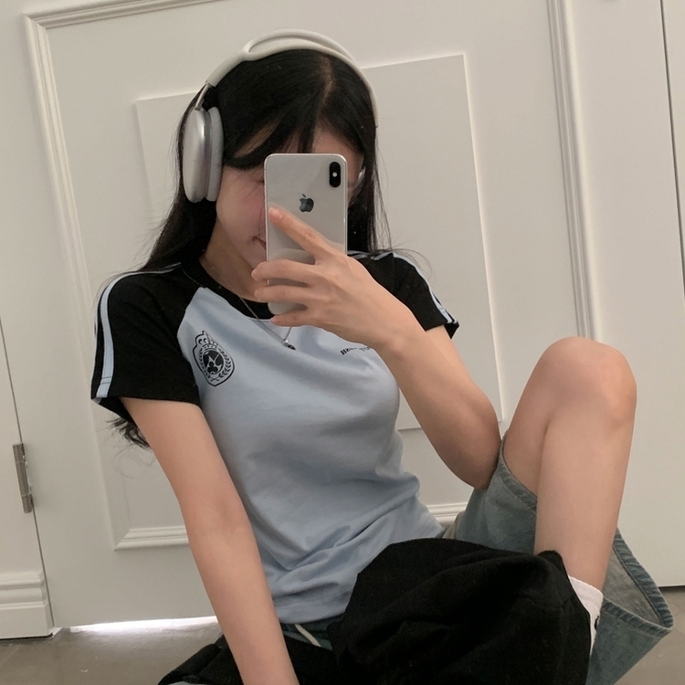 사커 워닝 라인 배색 프린팅 반팔티셔츠 5color 소라