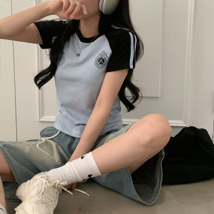 사커 워닝 라인 배색 프린팅 반팔티셔츠 5color 소라