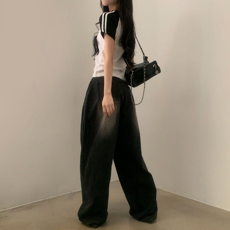 사커 워닝 라인 배색 프린팅 반팔티셔츠 5color 화이트