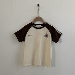 サッカーライン配色クロップ半袖Tシャツ5色