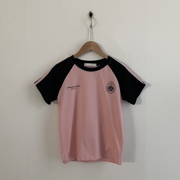 サッカーライン配色クロップ半袖Tシャツ5色