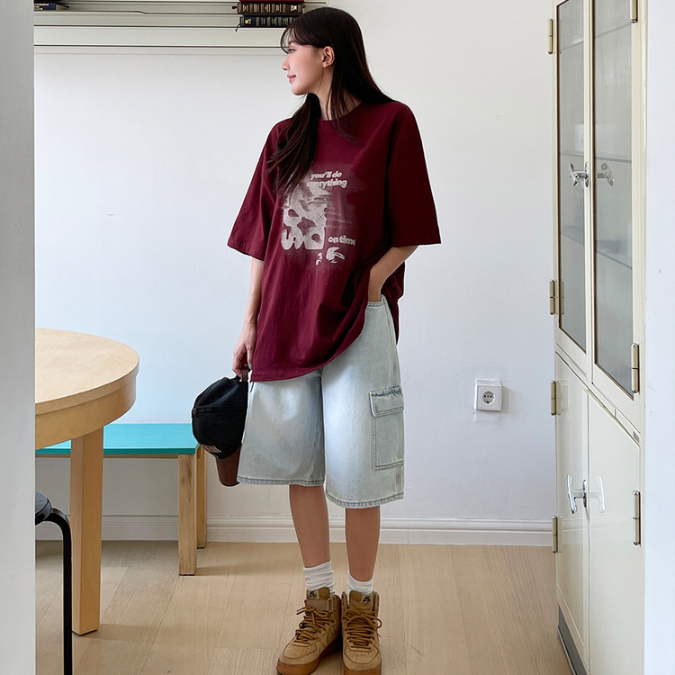 カーゴバミューダハーフデニムパンツ LIGHT BLUE