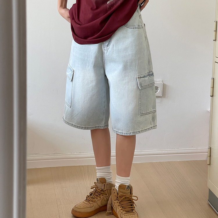 カーゴバミューダハーフデニムパンツ LIGHT BLUE