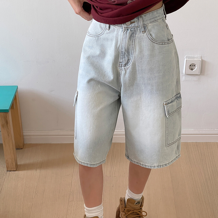 カーゴバミューダハーフデニムパンツ LIGHT BLUE
