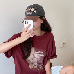 半袖Tシャツ ビンテージプリンティング半袖Tシャツ WINE