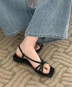 ブーツ サマーベーシックストラップサンダル BLACK