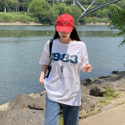 半袖Tシャツ ナンバープリンティング半袖Tシャツ WHITE