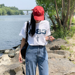 半袖Tシャツ ナンバープリンティング半袖Tシャツ WHITE