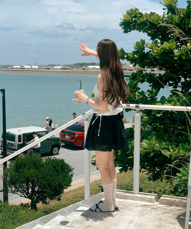 シースルーサマーリブソックス IVORY