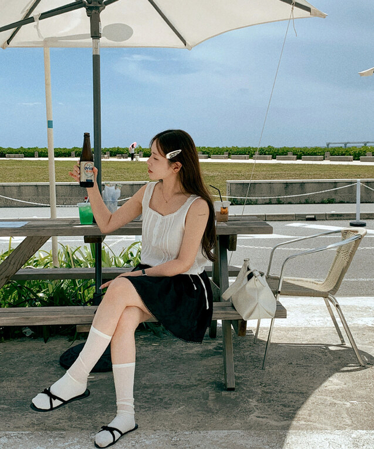 シースルーサマーリブソックス IVORY