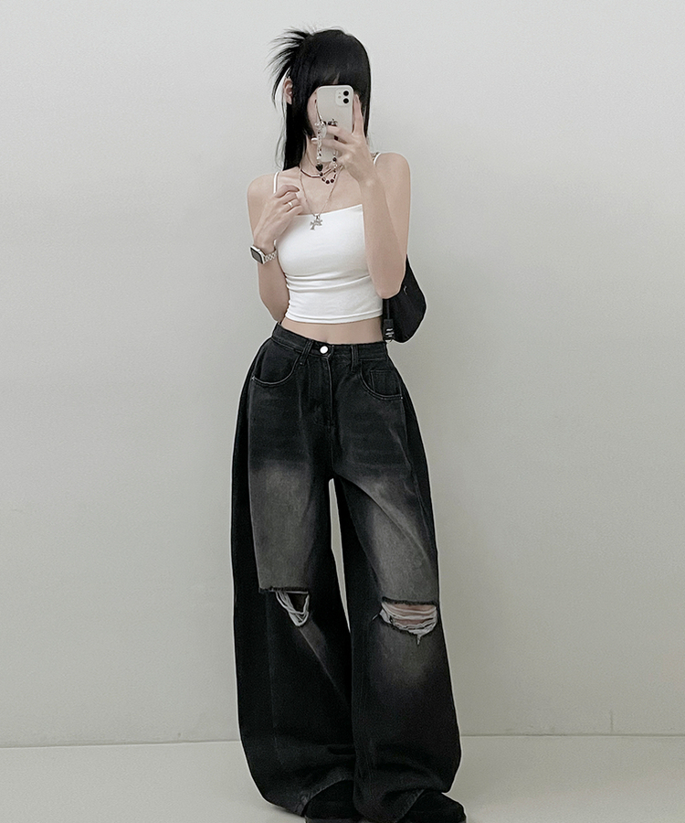 패드크롭스판옆셔링끈나시 화이트