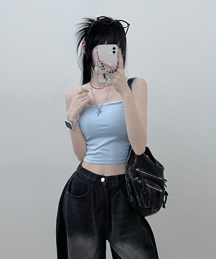 패드크롭스판옆셔링끈나시 소라