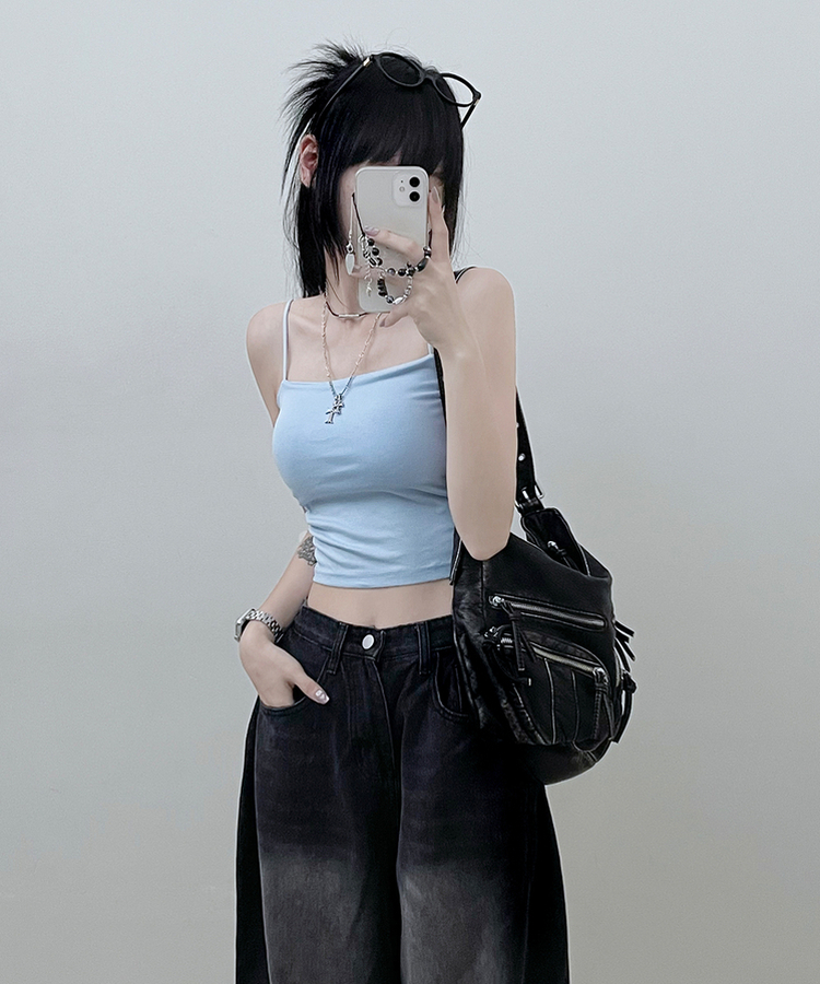 패드크롭스판옆셔링끈나시 소라