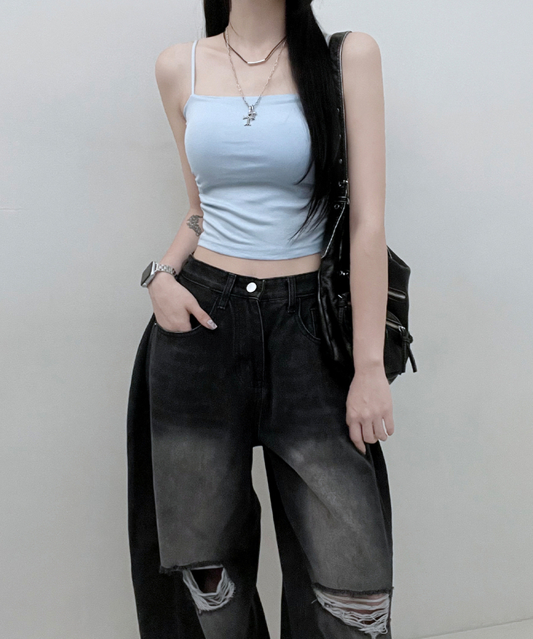 패드크롭스판옆셔링끈나시 소라