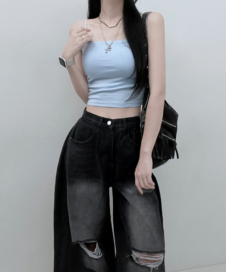 패드크롭스판옆셔링끈나시 소라