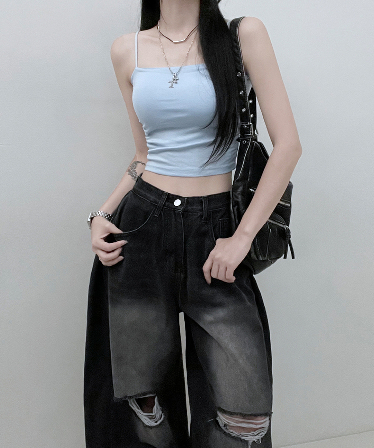 패드크롭스판옆셔링끈나시 소라