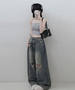ノースリーブ 【SHORT/LONG 丈別 カップ付き】シャーリングキャミソール6色 GRAY