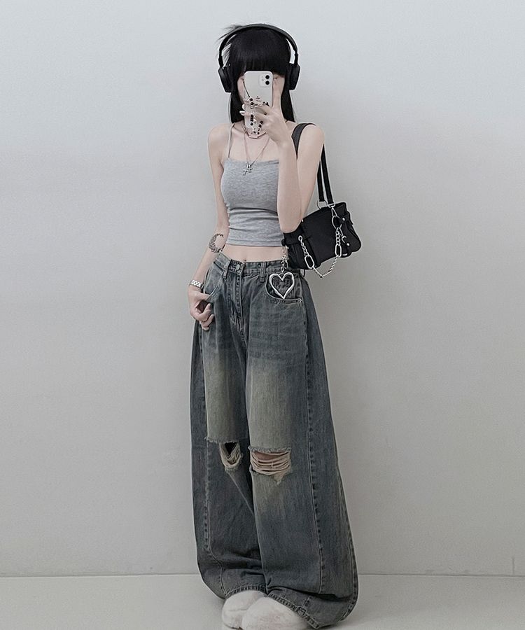 【SHORT/LONG 丈別 カップ付き】シャーリングキャミソール6色 GRAY