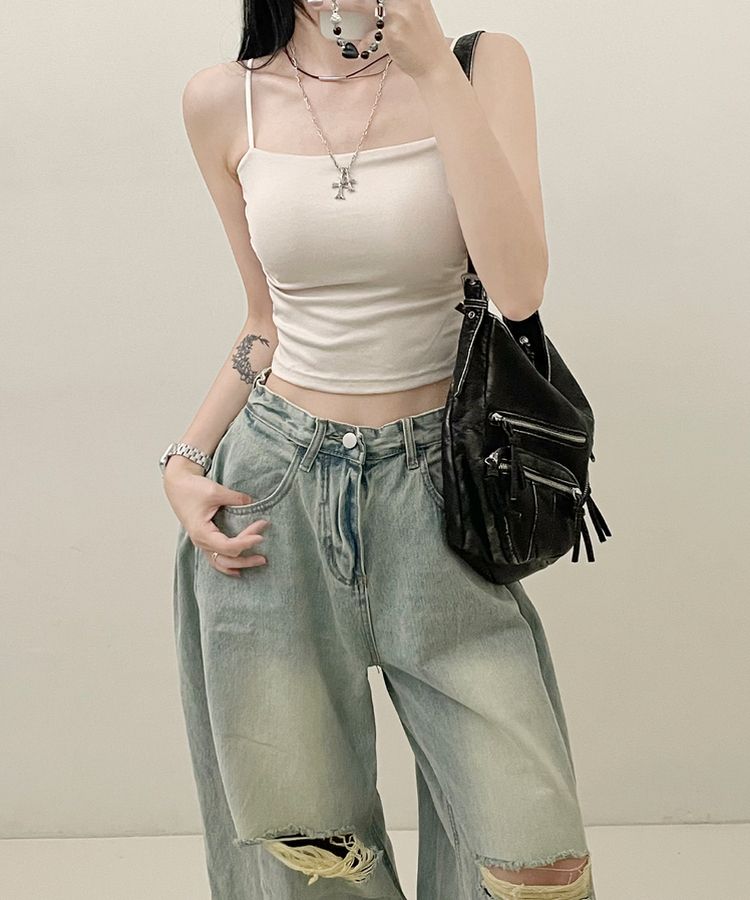 【SHORT/LONG 丈別 カップ付き】シャーリングキャミソール6色 BEIGE