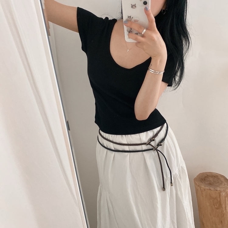 スリムケーブルツインバックルベルト BLACK