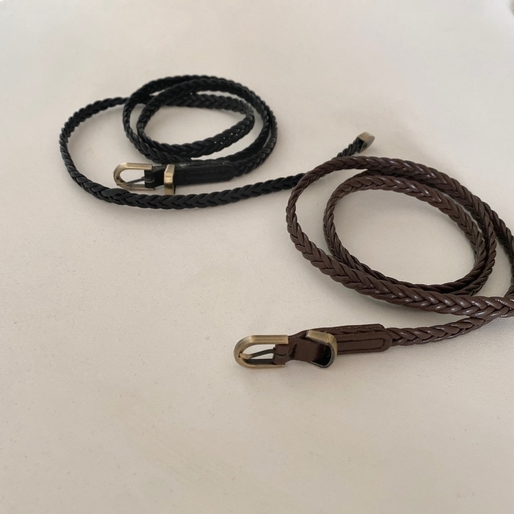 スリムケーブルツインバックルベルト