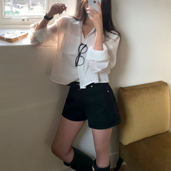 マインデイリー3分丈ショートパンツ BLACK