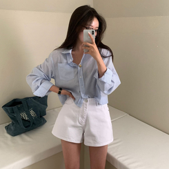 マインデイリー3分丈ショートパンツ WHITE