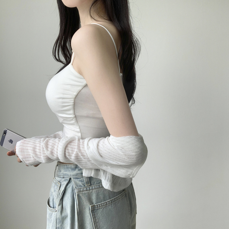 래빗 옆셔링 크롭 볼륨업 패드캡 파스텔 크롭 이너 나시 끈나시 슬리브리스 여름나시 썸머나시 기장선택 아이보리