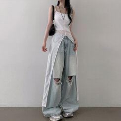 ロングワンピース シースルーレイヤードロングスリットワンピース IVORY