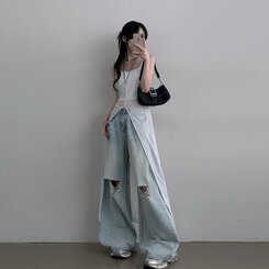 ロングワンピース シースルーレイヤードロングスリットワンピース IVORY