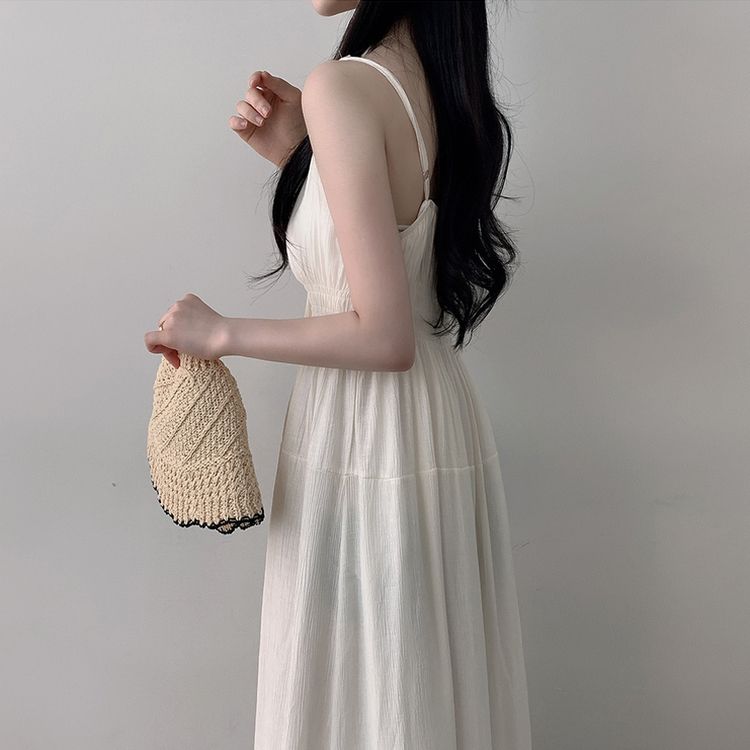 リボンバンディングノースリーブロングワンピース WHITE